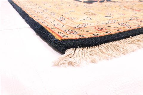 Agra Beige Hand Knotted 81 X 101 Area Rug 254-29580 Image 1