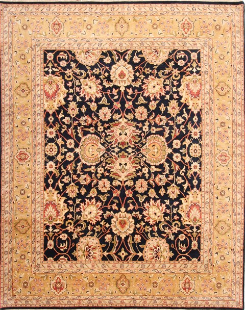 Agra Beige Hand Knotted 81 X 101 Area Rug 254-29580 Image 0