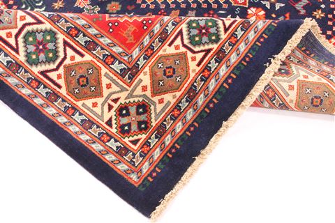 Shiraz Blue Hand Knotted 80 X 100 Area Rug 254-29582 Image 11