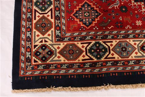 Shiraz Blue Hand Knotted 80 X 100 Area Rug 254-29582 Image 2
