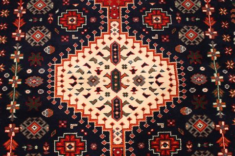 Shiraz Blue Hand Knotted 80 X 100 Area Rug 254-29582 Image 3
