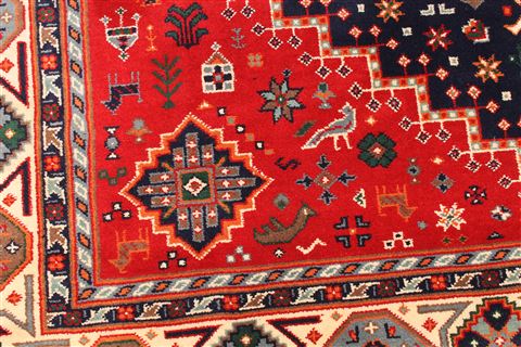 Shiraz Blue Hand Knotted 80 X 100 Area Rug 254-29582 Image 5