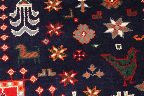 Shiraz Blue Hand Knotted 80 X 100 Area Rug 254-29582 Image 6