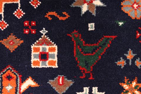 Shiraz Blue Hand Knotted 80 X 100 Area Rug 254-29582 Image 7