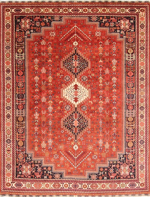 Shiraz Blue Hand Knotted 80 X 104 Area Rug 254-29583 Image 0