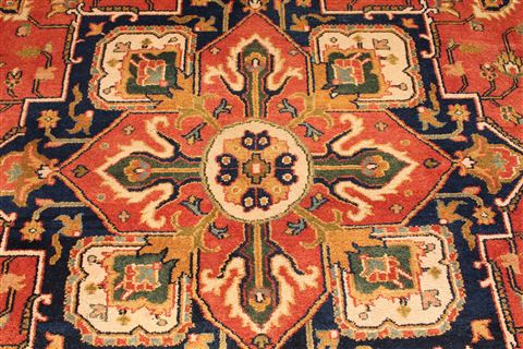 Heriz Beige Hand Knotted 91 X 120 Area Rug 254-29584 Image 3