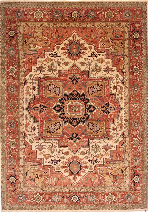 Serapi Beige Hand Knotted 99 X 1310 Area Rug 254-29585 Image 0