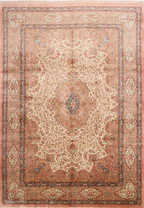 Qum Beige Hand Knotted 80 X 116 Area Rug 254-29590 Image 0