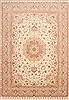 Tabriz Beige Hand Knotted 82 X 100  Area Rug 254-29591 Thumb 0
