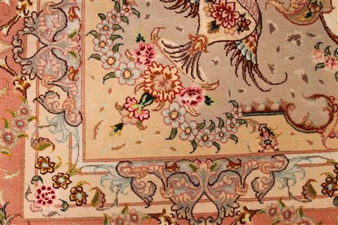 Tabriz Beige Hand Knotted 82 X 122 Area Rug 254-29592 Image 5