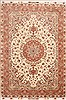Tabriz Beige Hand Knotted 82 X 122  Area Rug 254-29592 Thumb 0
