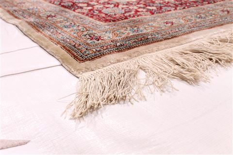 Hereke Beige Hand Knotted 88 X 116  Area Rug 254-29594 Image 1