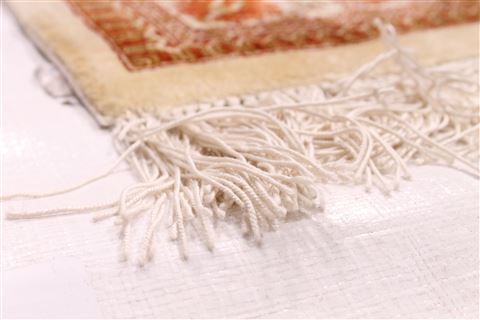 Qum Beige Hand Knotted 80 X 96 Area Rug 254-29595 Image 1