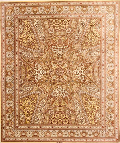 Qum Beige Hand Knotted 80 X 96 Area Rug 254-29595 Image 0