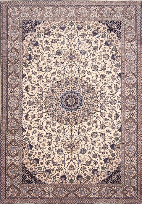 Nain Blue Hand Knotted 88 X 122 Area Rug 254-29596 Image 0