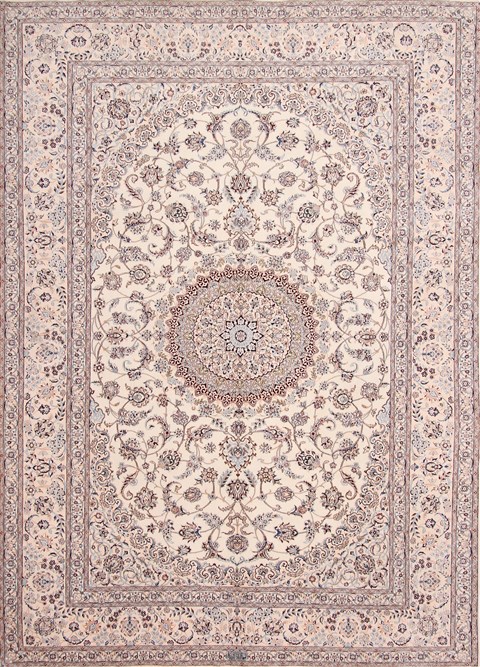 Nain Beige Hand Knotted 82 X 116 Area Rug 254-29597 Image 0