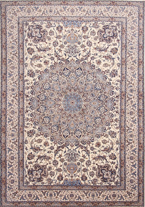 Nain Blue Hand Knotted 83 X 121 Area Rug 254-29598 Image 0