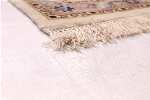 Tabriz Beige Hand Knotted 84 X 116 Area Rug 254-29600 Image 1