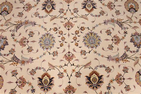 Tabriz Beige Hand Knotted 84 X 116 Area Rug 254-29600 Image 3