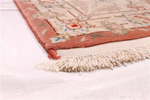 Tabriz Beige Hand Knotted 81 X 120 Area Rug 254-29603 Image 1