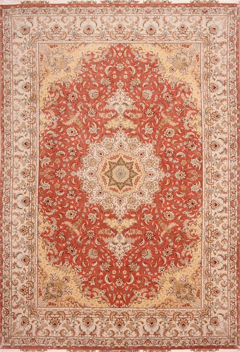 Tabriz Beige Hand Knotted 81 X 120 Area Rug 254-29603 Image 0