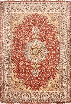 Tabriz Beige Hand Knotted 8'1" X 12'0"  Area Rug 254-29603
