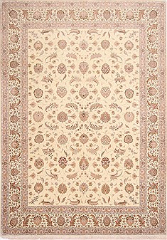 Tabriz Beige Hand Knotted 8'3" X 11'8"  Area Rug 254-29604