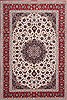 Isfahan White Hand Knotted 85 X 124  Area Rug 254-29606 Thumb 0