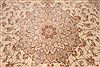 Tabriz Beige Hand Knotted 82 X 123  Area Rug 254-29607 Thumb 3
