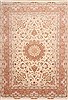 Tabriz Beige Hand Knotted 82 X 117  Area Rug 254-29609 Thumb 0
