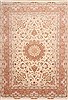Tabriz Beige Hand Knotted 82 X 117 Area Rug 254-29609 Thumb 0