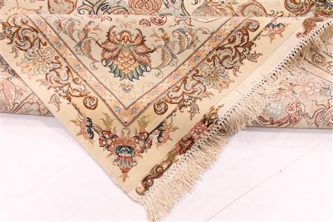 Tabriz Beige Hand Knotted 82 X 1110 Area Rug 254-29611 Image 10