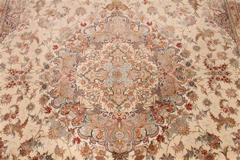 Tabriz Beige Hand Knotted 82 X 1110 Area Rug 254-29611 Image 3