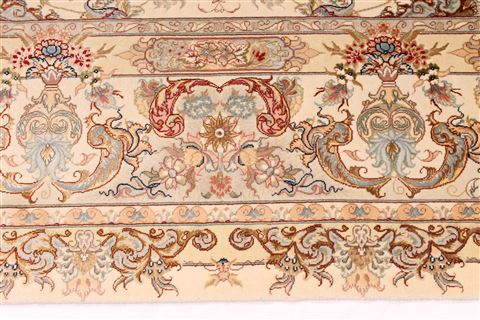 Tabriz Beige Hand Knotted 82 X 1110 Area Rug 254-29611 Image 4