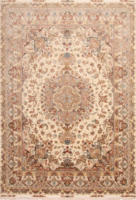 Tabriz Beige Hand Knotted 82 X 1110 Area Rug 254-29611 Image 0