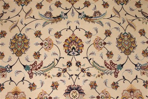 Tabriz Beige Hand Knotted 84 X 118 Area Rug 254-29614 Image 3