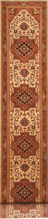Serapi Brown Runner Hand Knotted 26 X 196 Area Rug 250-29616 Image 0