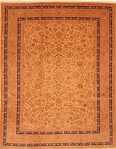 Romania Tabriz Brown Rectangle 8x10 ft Wool Carpet 29617