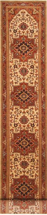 Serapi Brown Runner Hand Knotted 26 X 196  Area Rug 250-29624 Image 0