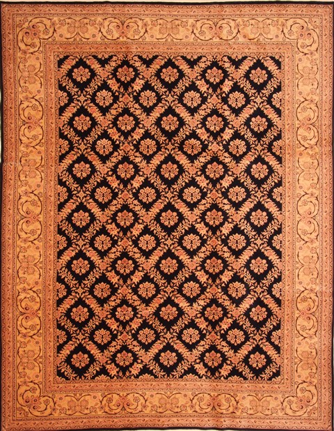 Tabriz Brown Hand Knotted 94 X 111 Area Rug 100-29625 Image 0