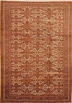 Turkish Kayseri Brown Rectangle 8x11 ft Wool Carpet 29630