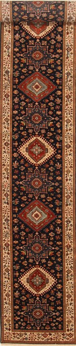 Karajeh Beige Runner Hand Knotted 26 X 200 Area Rug 250-29631 Image 0