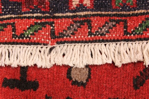 Karajeh Green Runner Hand Knotted 26 X 157 Area Rug 250-29633 Image 4