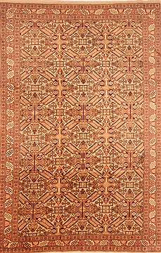 Turkish Kayseri Beige Rectangle 8x11 ft Wool Carpet 29636