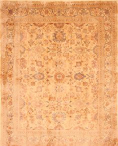 Varamin Yellow Hand Knotted 7'9" X 9'9"  Area Rug 100-29637