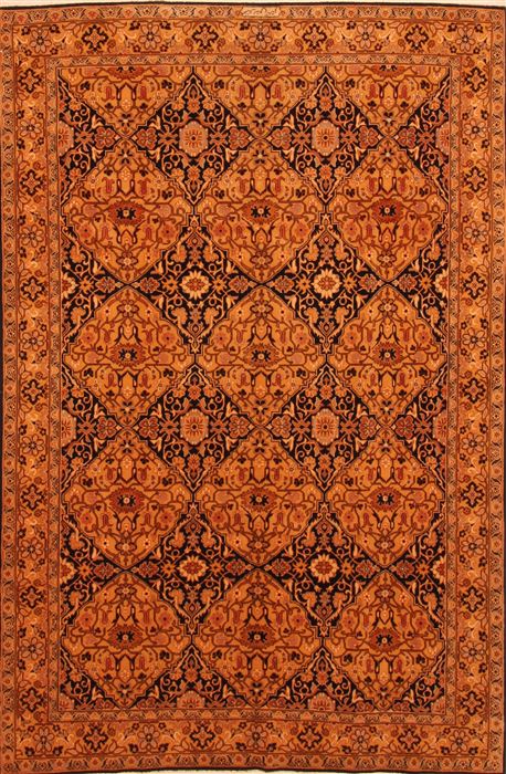 Hamedan Orange Hand Knotted 62 X 94  Area Rug 100-29645 Image 0
