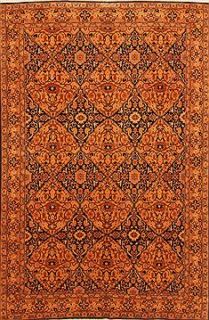 Hamedan Orange Hand Knotted 6'2" X 9'4"  Area Rug 100-29645