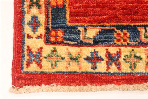 Kazak Multicolor Runner Hand Knotted 28 X 118 Area Rug 250-29647 Image 6