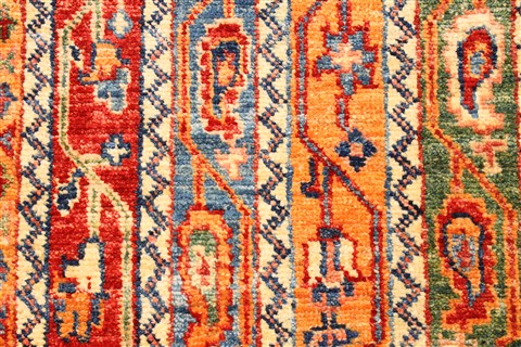 Kazak Multicolor Runner Hand Knotted 28 X 118 Area Rug 250-29647 Image 7
