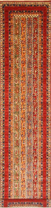 Kazak Multicolor Runner Hand Knotted 28 X 118 Area Rug 250-29647 Image 0